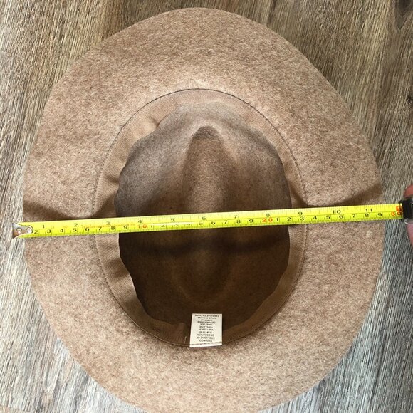 Target Fedora Tan 100%Wool Wide Brim Hat Cowgirl Boho Versatile Women’s One Size - Picture 7 of 9